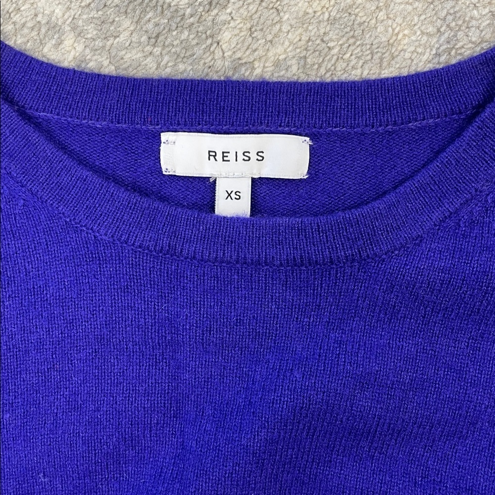 New Reiss Charley Ruched Long Sleeve Sweater Dress Wool Blend Purple Sz XS - Picture 8 of 16